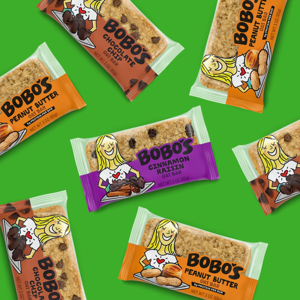 Bobo's Peanut Butter Oat Bars, Gluten Free, Non-GMO, Whole Grain Oats, Pack of 12 | Snack Bars | On-the-Go | Made with Simple Ingredients