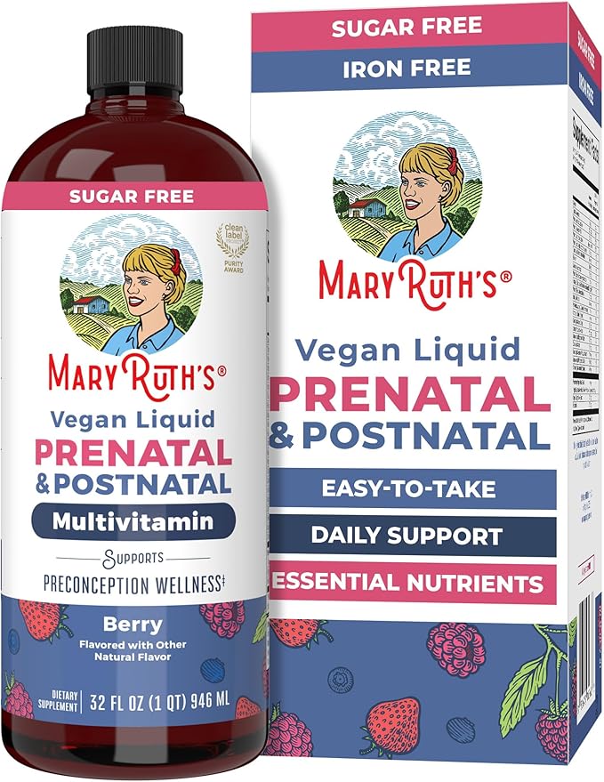 MaryRuth’s Postnatal & Prenatal Vitamins for Women | Sugar Free | Selenium | Folate | Vegan | Non-GMO | Gluten Free | 32oz
