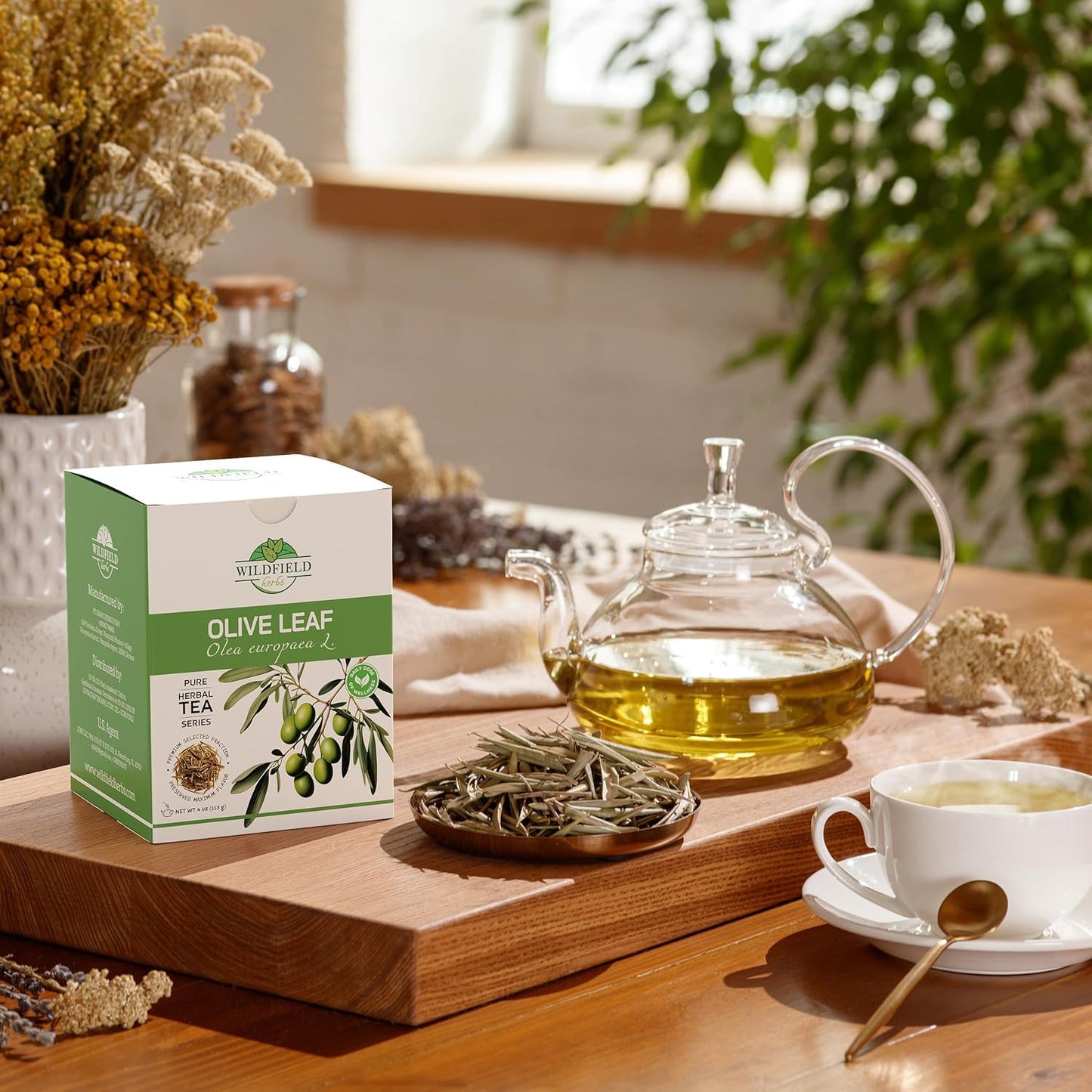 4 oz. Olive Leaf Tea Dried Olive Leaf Herbal Tea (Olea Europaea) - 113g Bags Herb Hojas De Olivo Secas