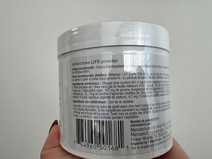 Immune Support Supplement, Mannatech Ambrotose Life (Powder) 100g, Supports Cell-to-Cell Communication and a Healthy Immune Defense, with Manapol Powder Pure 100% Natural Aloe Vera Supplement