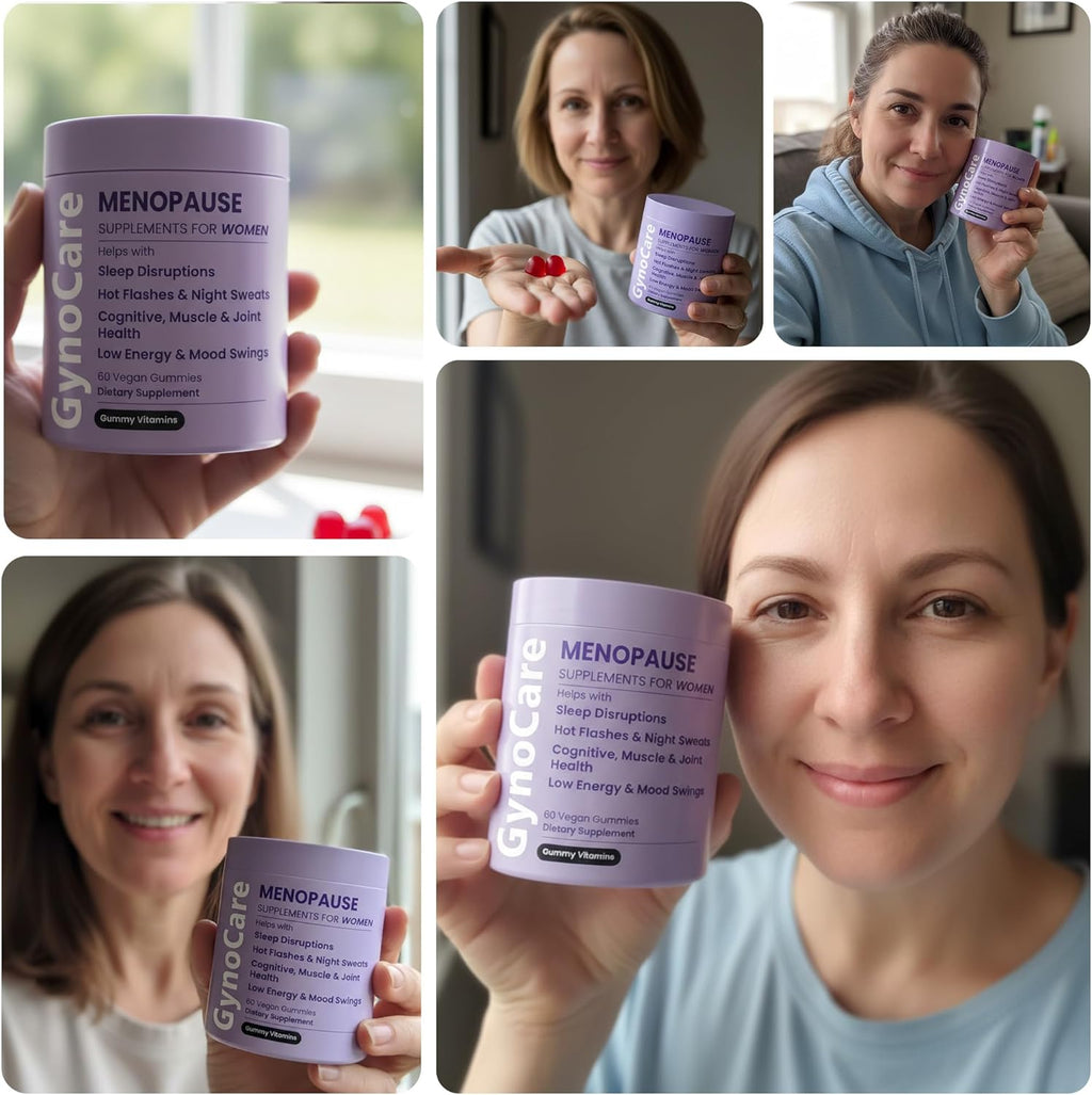 Menopause Supplements for Women | Menopause Gummy Vitamins | Relief for Hot Flashes, Night Sweats & Mood Swings | Helps Sleep Disruptions & Brain Function | 60 Vegan Gummies