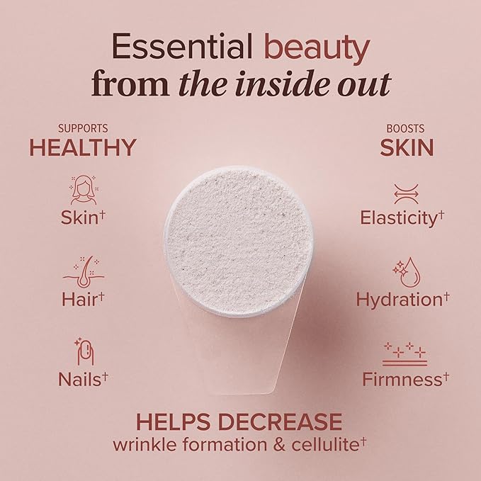 Essential Nutrition Collagen Skin - Hydrolyzed Collagen Peptides, with Hyaluronic Acid, Silicon & Biotin - Hair, Skin & Nails - Cranberry - 11.9 oz (30 Servings)