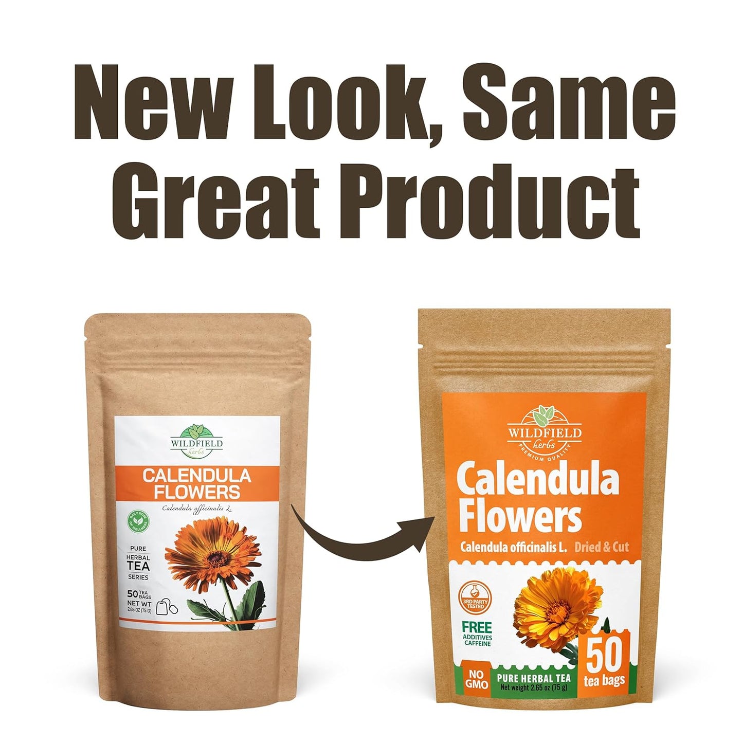 50 Bags Calendula Tea Dried Calendula Flowers Herb Herbal Tea - 50 Count 1.5 g Flower Herb