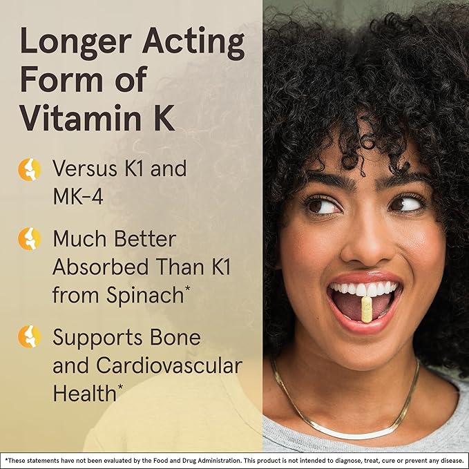 Jarrow Formulas MK-7 90mcg-Bioactive Form of VIT K2-120 Servings(Softgels)-for Bone & CV Health-VIT K2 MK-7 Dietary Supp-K2 VIT Supp MK-7-Gluten Free,12 Pack