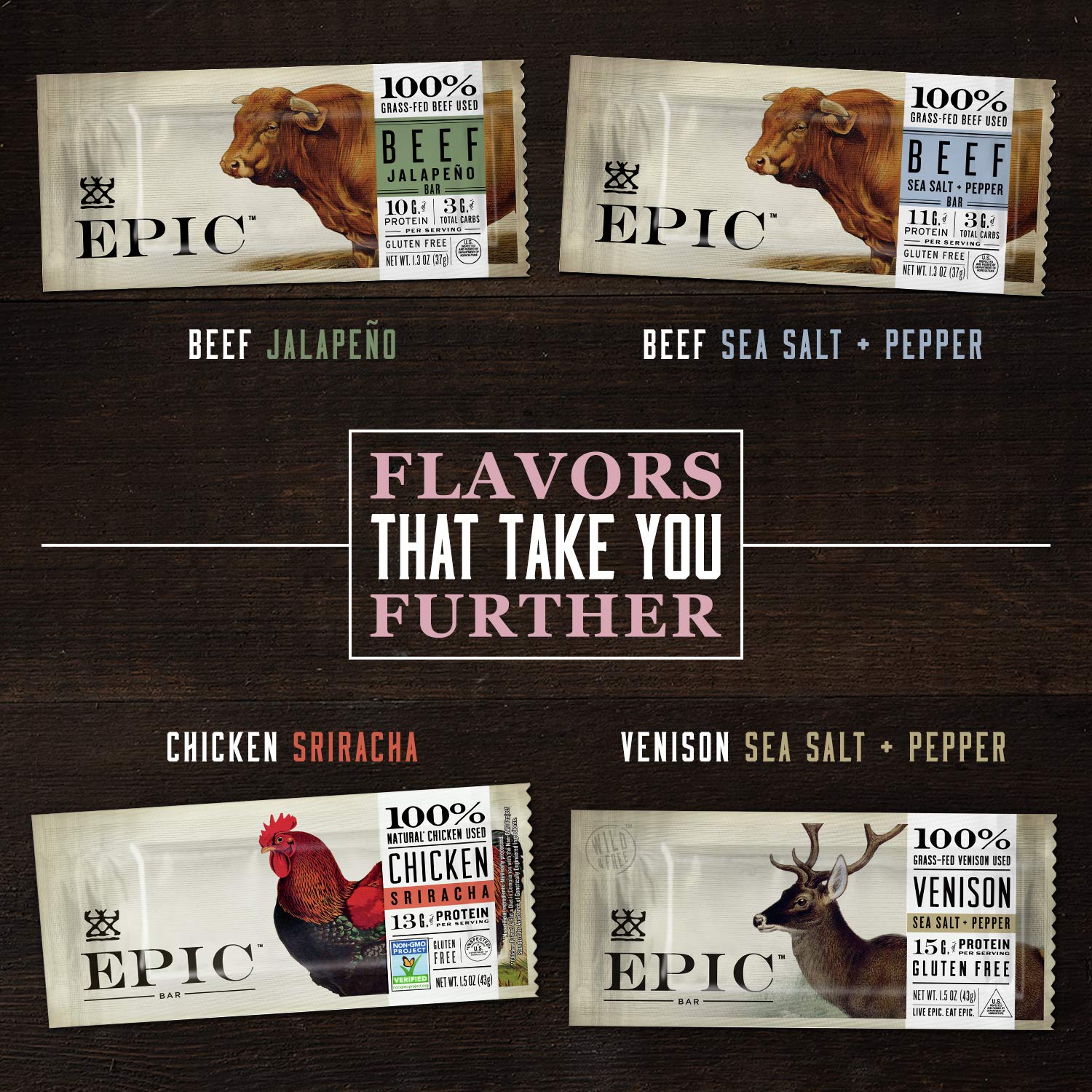 EPIC Uncured Bacon Protein Bars, Paleo Friendly, 12 ct, 1.5 oz Bars