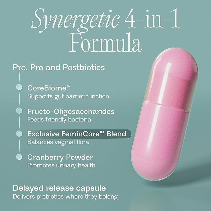 BIOMA Feminine Health Synbiotic - Women's Health Supplement for Healthy Vaginal pH, Urinary Tract & Digestive Support - with Probiotics, Cranberry & Tributyrin - 180 Capsules (3 Pack, 90-Day Supply)