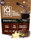 IQJOE Mushroom Coffee Packets (40 Servings) Lion’s Mane, Magtein Magnesium, Antioxidants, Adaptogens - Original Black - Instant Coffee for Focus, Clarity, Mood, Energy Boost - Sugar Free, Keto, Vegan