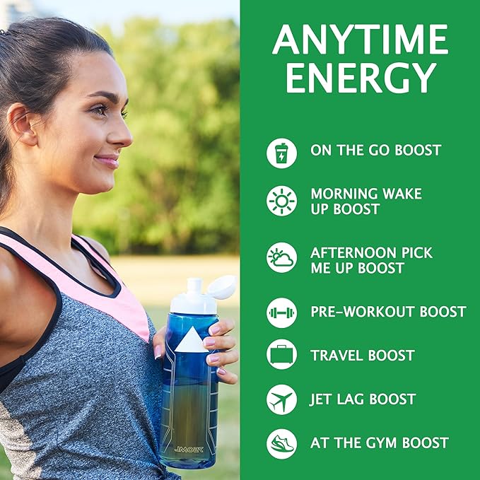 Let'z Go Clean Energy Drink Mix – Natural Caffeine Packets, Vitamins C + D, Electrolytes, Sugar-Free, Zero Calories | Anytime Energy | 15 Count (Orange Citrus)