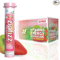 Zipfizz Daily Energy Drink Powder, Strawberry Kiwi, 20 Pack | 3-in-1 Sustained Energy, Rapid Hydration, and Essential Vitamins | Sugar-Free | Electrolyte Powder | Contains Vitamin B-12 & Antioxidants