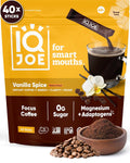 IQJOE Mushroom Coffee Packets (40 Servings) Lion’s Mane, Magtein Magnesium, Antioxidants, Adaptogens - Vanilla Spice - Instant Coffee for Focus, Clarity, Mood, Energy Boost - Sugar Free, Keto, Vegan