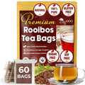 TOG999, Premium 60 Red Rooibos Tea Bags, 100% Natural & Pure from Rooibos Tea Leaves. Loose Leaf Rooibos Herbal Tea. Made with Natural Material Tea Bags. No Sugar, No Caffeine, No Gluten, Vegan.