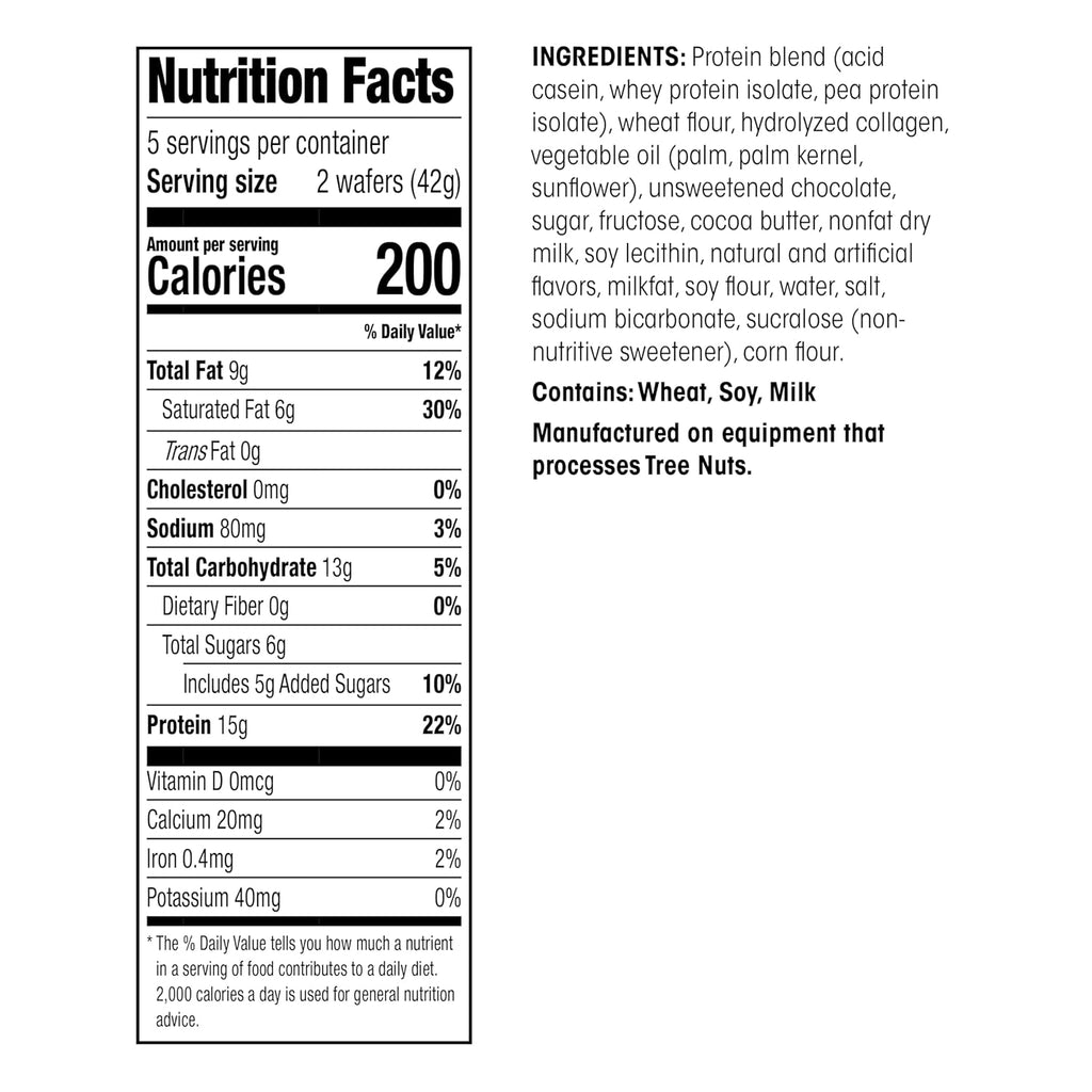 WonderSlim Protein Wafer Snack Bar, Mocha, 200 Calories, 15g Protein, 0mg Cholesterol (5ct)