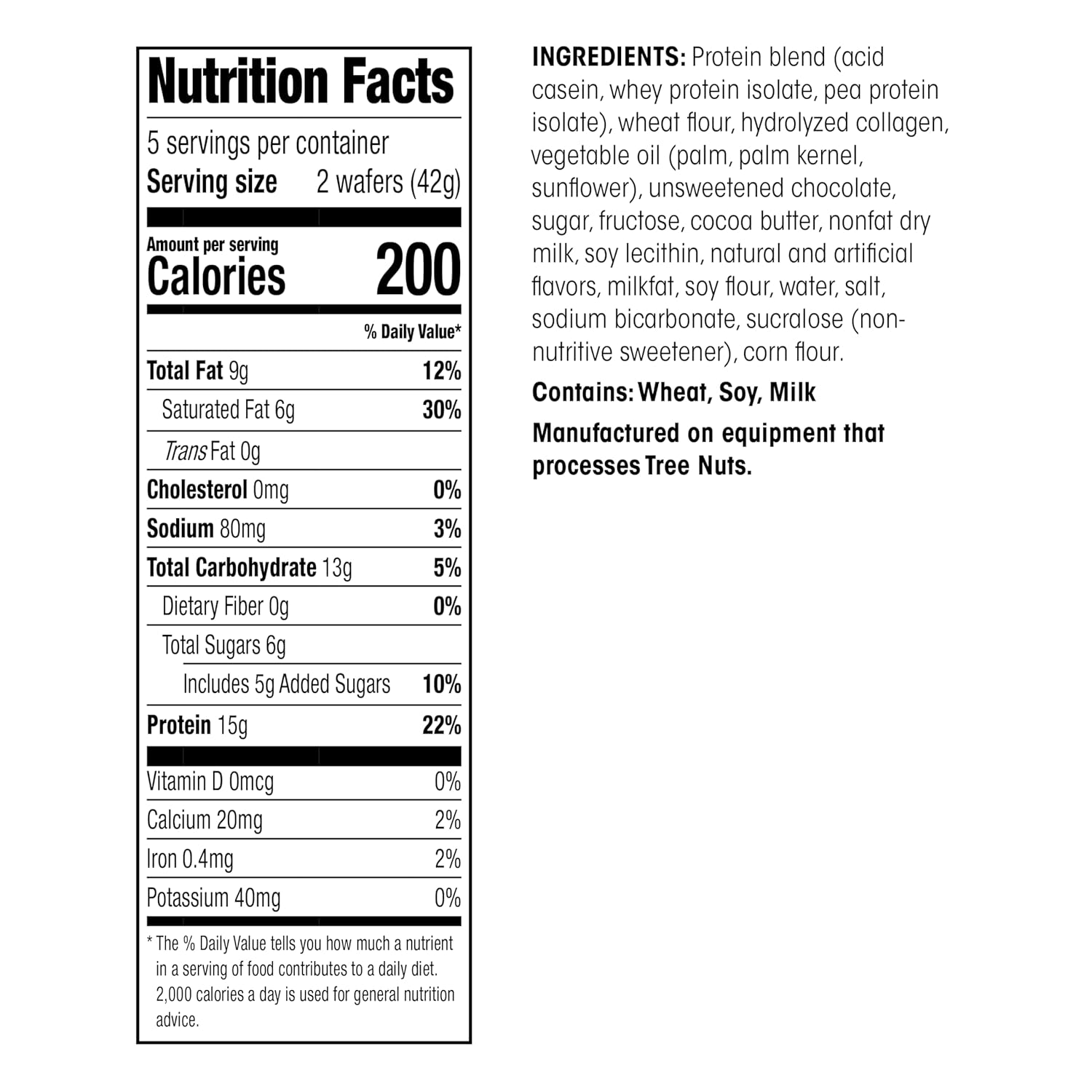 WonderSlim Protein Wafer Snack Bar, Mocha, 200 Calories, 15g Protein, 0mg Cholesterol (5ct)