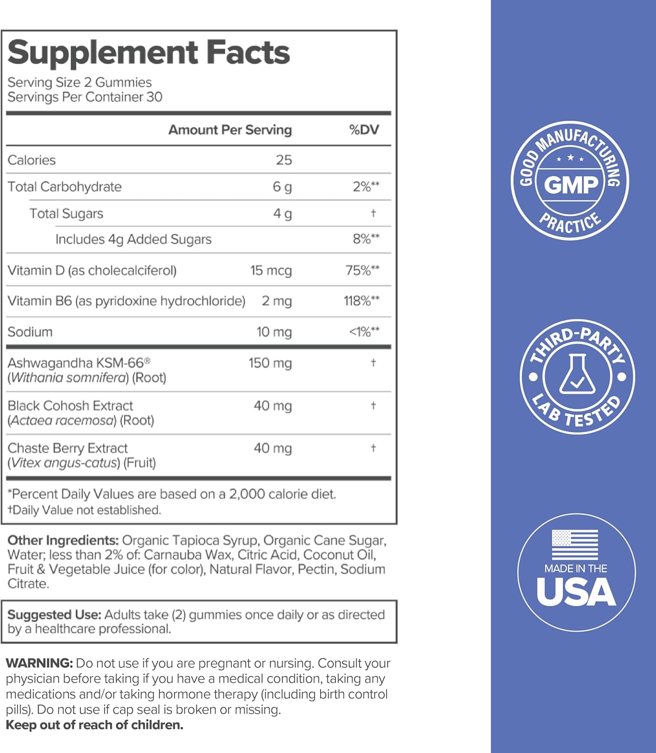 O Positiv MENO Gummies for Menopause, 30 Servings (Pack of 3) - Hormone-Free Supplements for Women with Black Cohosh & Ashwagandha KSM-66 - Helps Alleviate Hot Flashes, Night Sweats, & Mood Swings