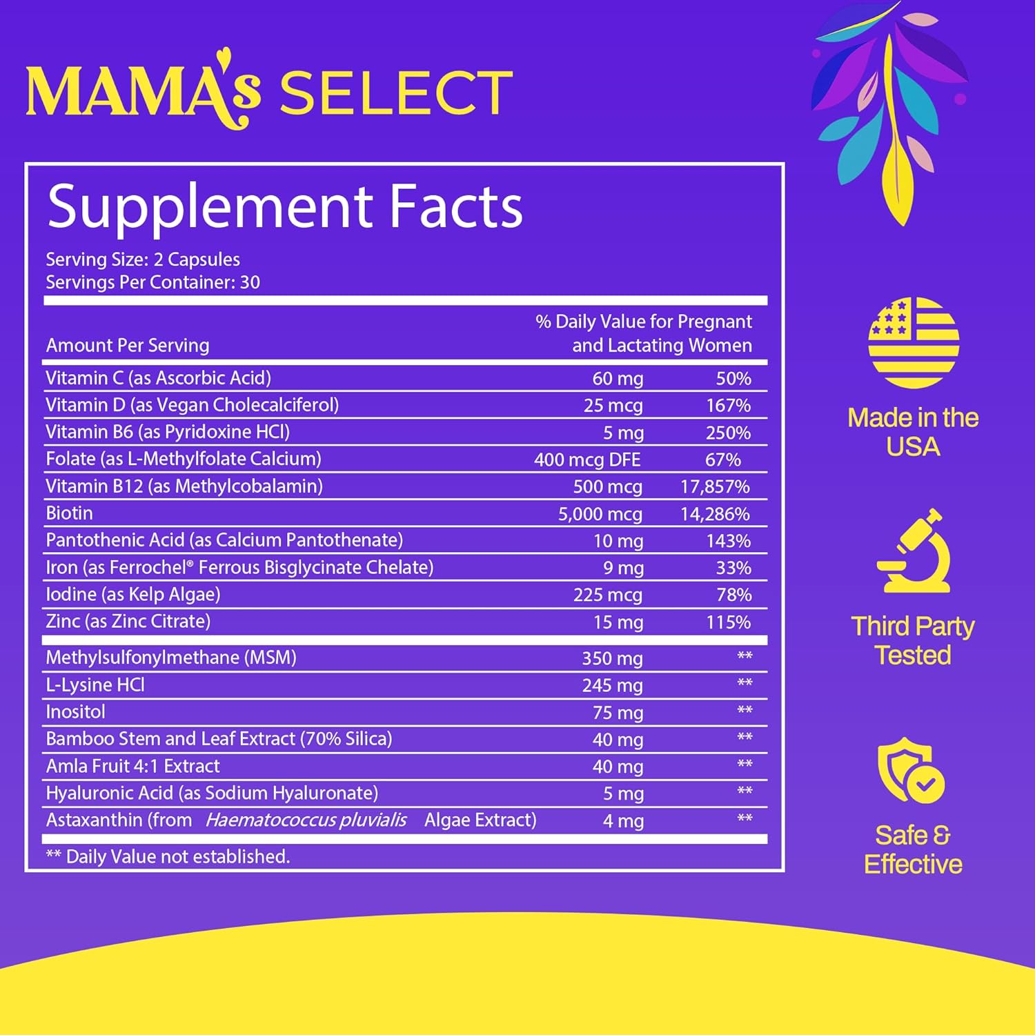 Mama’s Select Postpartum Hair Loss Vitamins – Reduce Shedding, Restore Thickness, Shine, & Strength – Supports Hormonal Balance, Cellular Renewal & Scalp Health – Treatment Is Safe for Breastfeeding