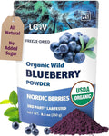 LOOV Organic Wild Blueberry Powder - 41-Day Supply, 8.8 Oz, Good for Smoothie & Breakfast, Freeze-Dried, from Northern Europe, No Added Sugar