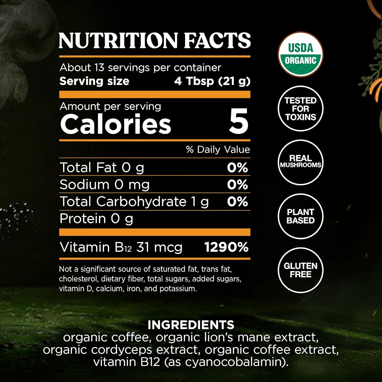 Four Sigmatic The Last of Us High Caffeine Cordyceps Coffee | Organic Dark Roast Extra Strong Ground Coffee with L-Theanine | Energy Booster Without the Jitters | 10oz Bag