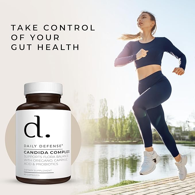 Candida Flush & Cleanse 60 Count Gut Support for Balanced Gut Flora with Oregano, Caprylic Acid,Probiotics, & Digestive Enzymes - Non GMO Dietary Supplement