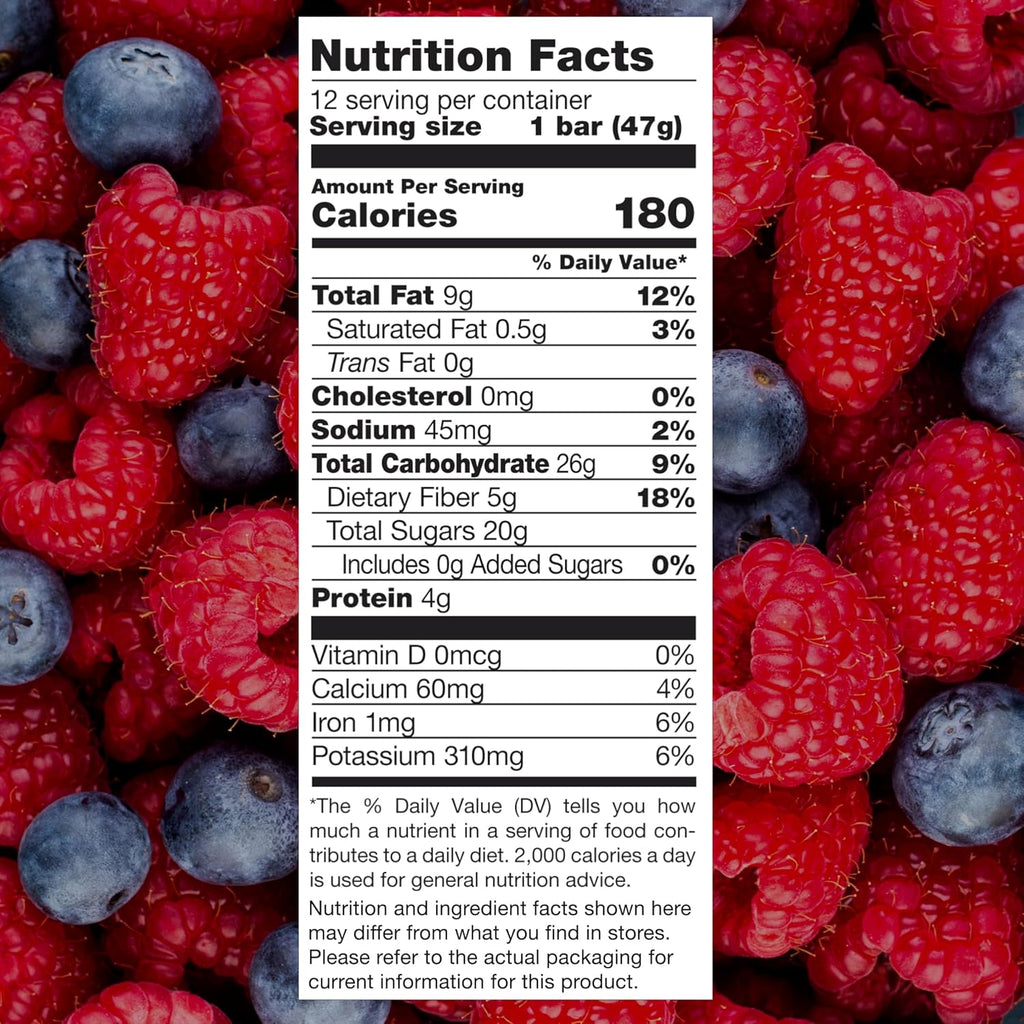 JONESBAR Organic Plant Based Protein Bars | Berries and Almonds | Fruit & Nut Bar, Kosher, Gluten Free, Breakfast Bars, School Snacks, Vegan Snack & Healthy Snacks for Adults and Kids (Pack of 12)