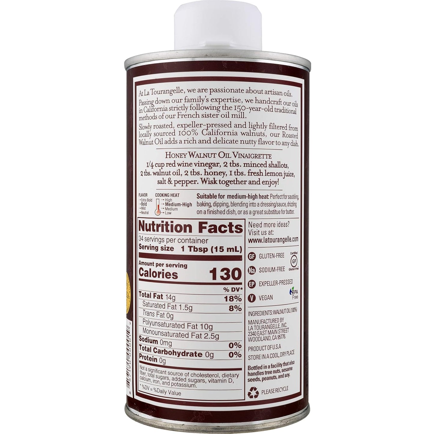 La Tourangelle Roasted Walnut and Pistachio Oils Bundle (16.9 Fl Oz + 8.45 Fl Oz)