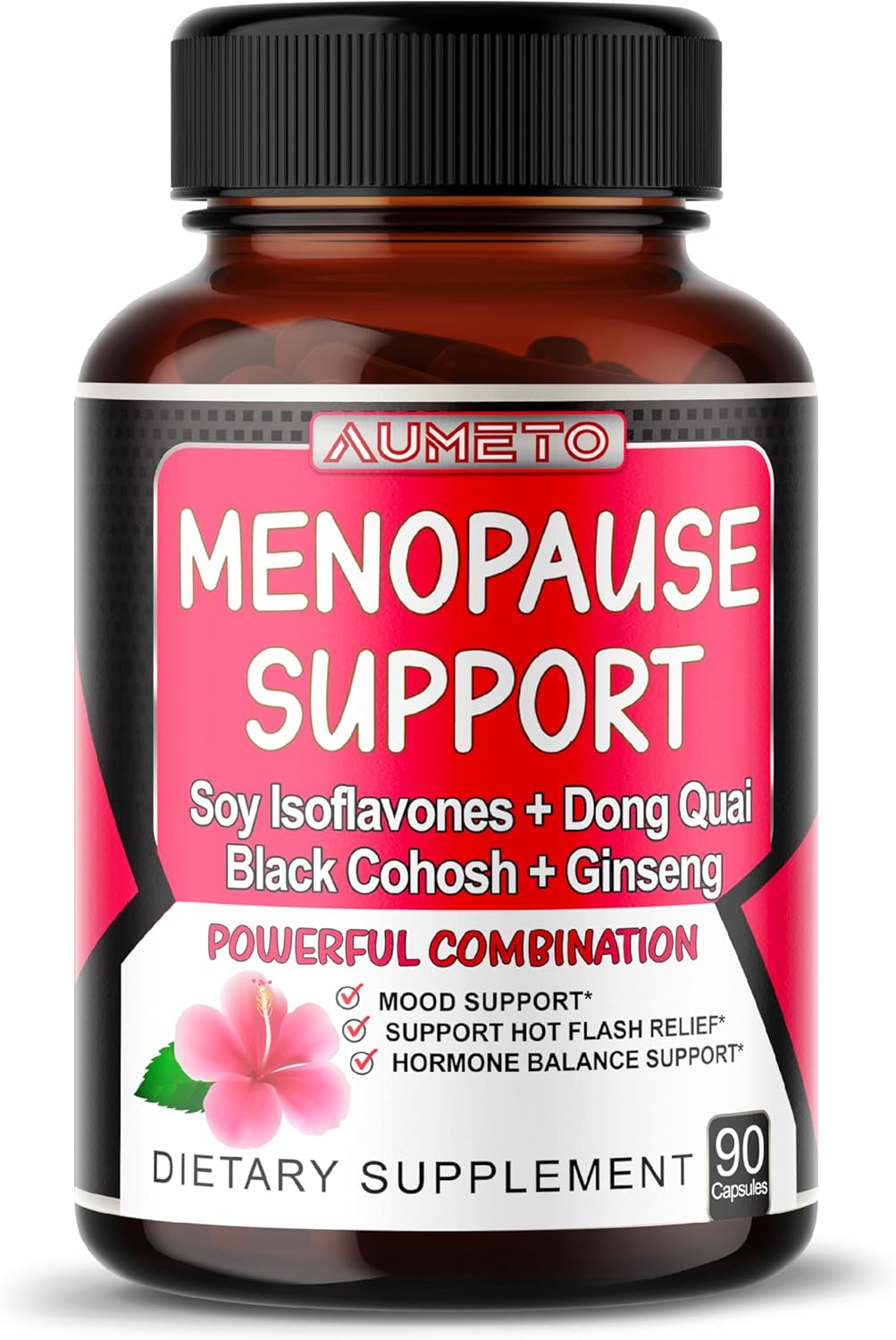 Ultra Menopause Support for Women with Soy Isoflavones, Dong Quai, Black Cohosh - Reduce Hot Flashes, Night Sweats and Mood Support (90 Count (Pack of 1))