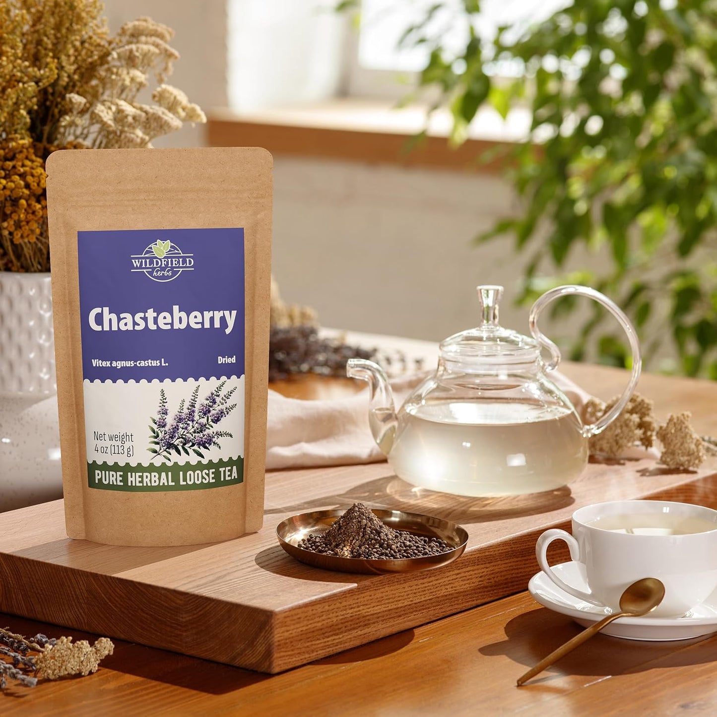 4 oz. Chaste Tree Berry Сhasteberry Tea Chaste Tree Berry Tea Herb (Vitex Agnus-Castus) - 113g Herbal Vitex Sauzgatillo