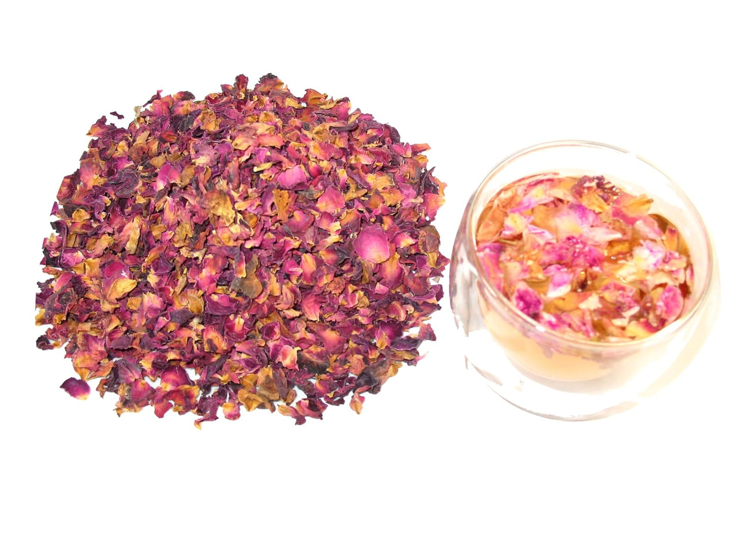 Greenhilltea Rose Petals Dried Flowers in Resealable Pouch, Edible Flowers for Herbal Tea, Rosewater, Baking, Decorating Desserts, Gluten and Caffeine Free 1 OZ bag