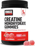 Force Factor Creatine Monohydrate Gummies, 5g Dose for Men & Women to Support Muscle, Strength, Recovery, Cognitive Health & Memory, Watermelon, 150 Gummies