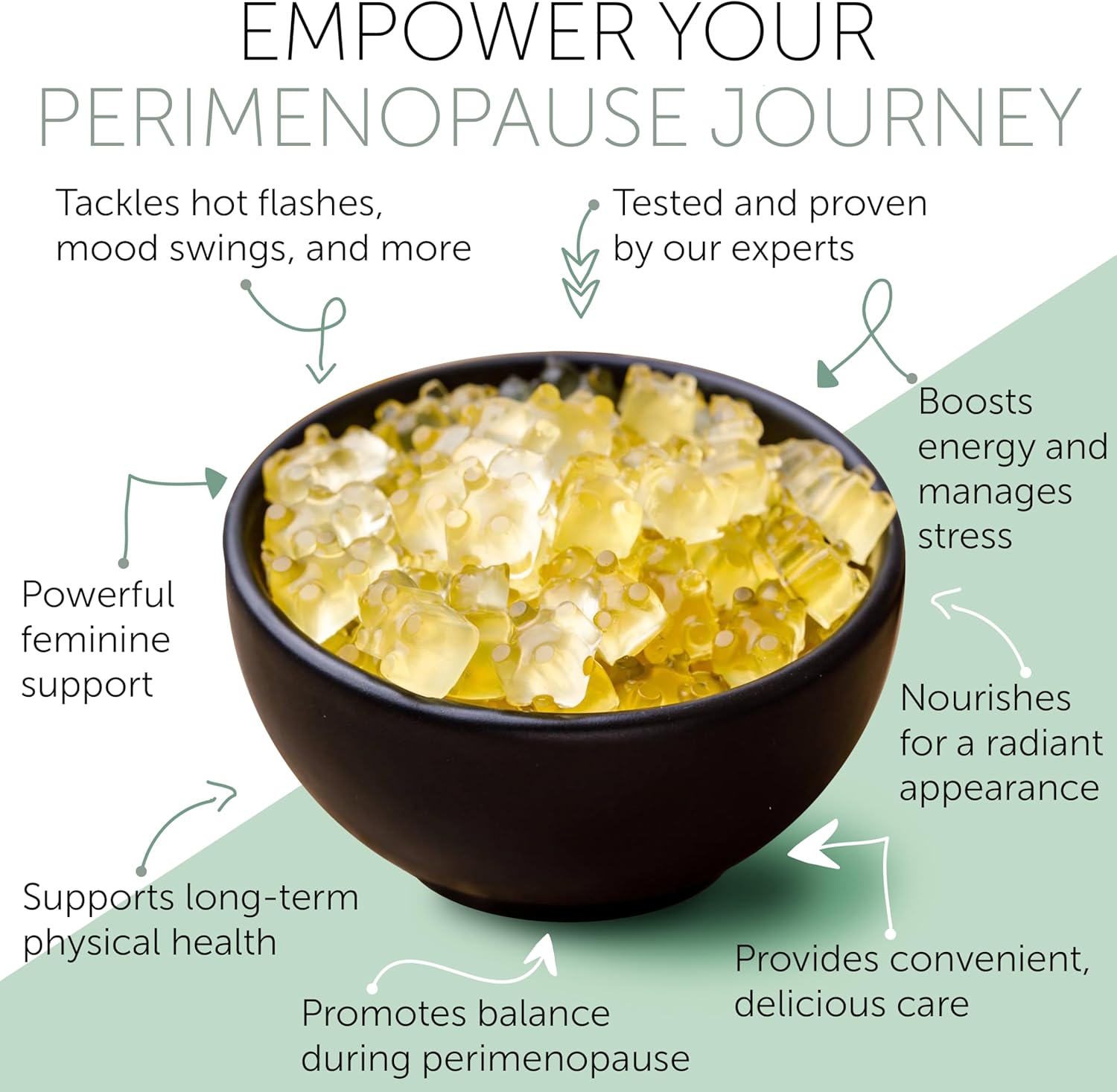 Perimenopause Supplements Women | Premenopausal Gummy Vitamins | Relief for Hormonal Balance & Mood Swings | Supports Menstrual Cycle Regulation | 60 Vegan Gummies