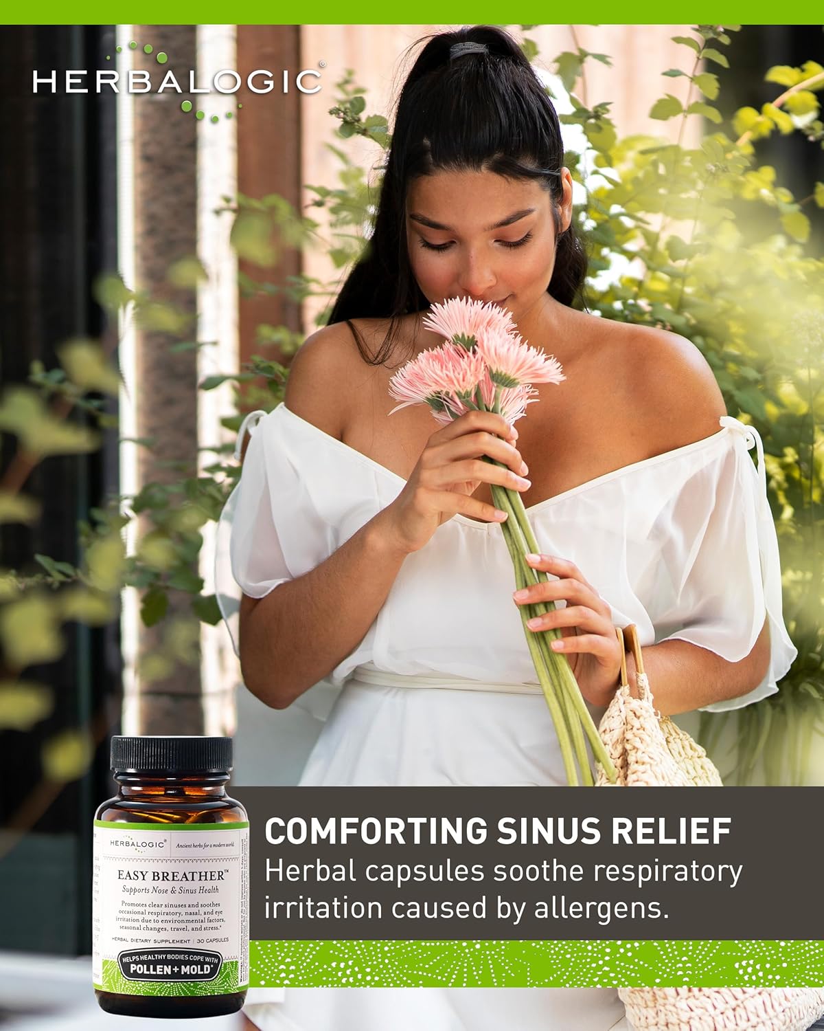 Herbalogic - Easy Breather Herb Capsules - Supports Nose & Sinus Health - Helps Healthy Bodies Cope with Pollen & Mold - Based on The Traditional Chinese Formula Yu Ping Fang San - 30 Cap Count