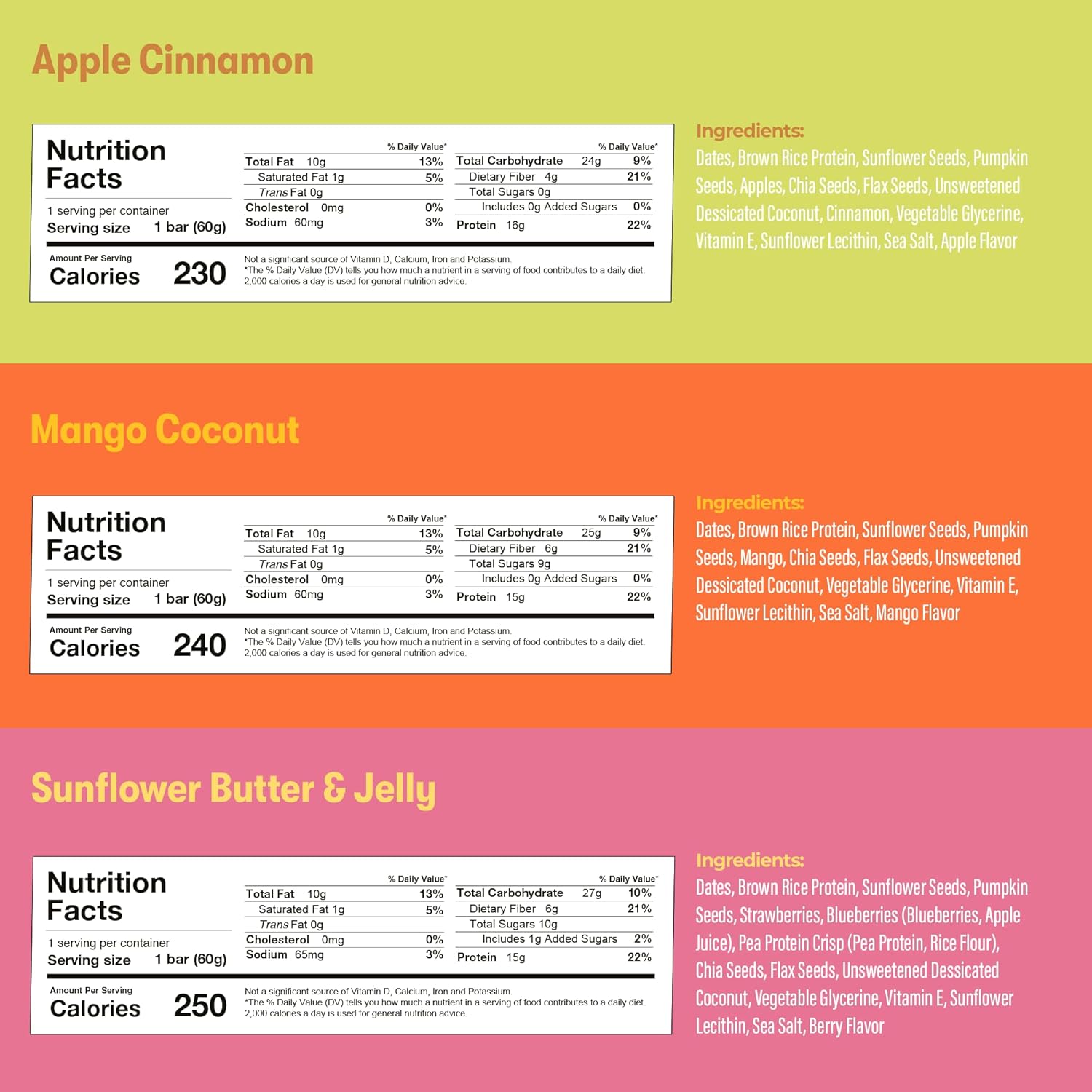 Amrita Nut Free 6 Flavor Variety Vegan Protein Bars | 11g to 12g Plant-Based Protein Bar | Peanut Free, Gluten Free, and Dairy Free | Low Sugar, High Fiber, Healthy School-Safe Snacks