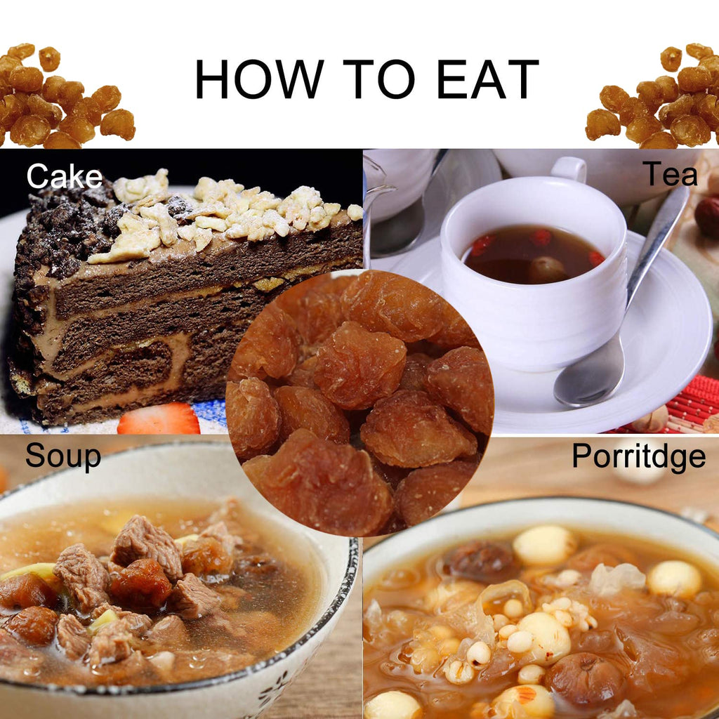 DABC OAK LAND Natural Dried Longan 100% Fruit Meat, Premium Thailand Sun Dried Longan, Naturally Sweet, Healthy, Gluten-Free, Vegan, High in Vitamins, Dried Fruit Supplement 8OZ/Bag