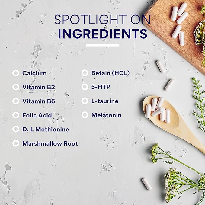 Research Verified Acid Reflux Relief - Soothe GI Problems - Melatonin, 5-HTP, Marshmallow Root - 180 Capsules - Vegan