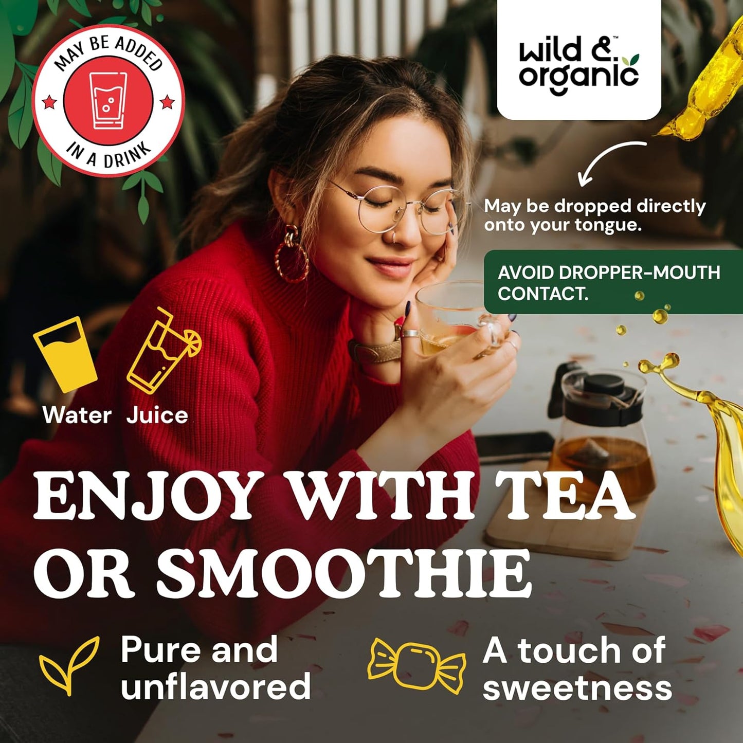 Wild & Organic Butchers Broom Root Drops - Liquid Supplement for Leg Support - Alcohol Free Butcher's Broom Tincture - Ruscus Aculeatus Herb - Vegan, Non-GMO, No Sugar - 2 fl oz