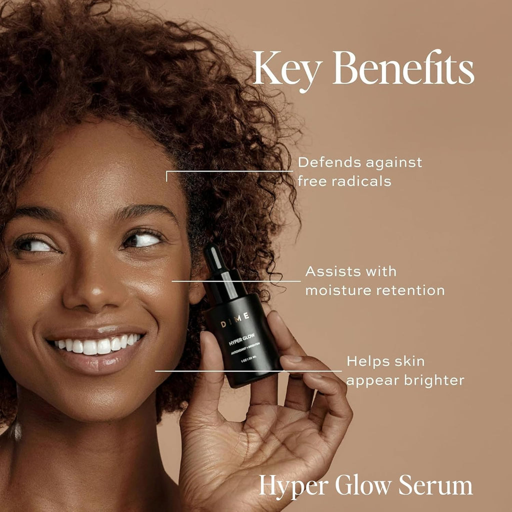 DIME Beauty Serum Set ($64 Value) - Includes Hyaluronic Acid + Hyper Glow Serum (30 ml Each)