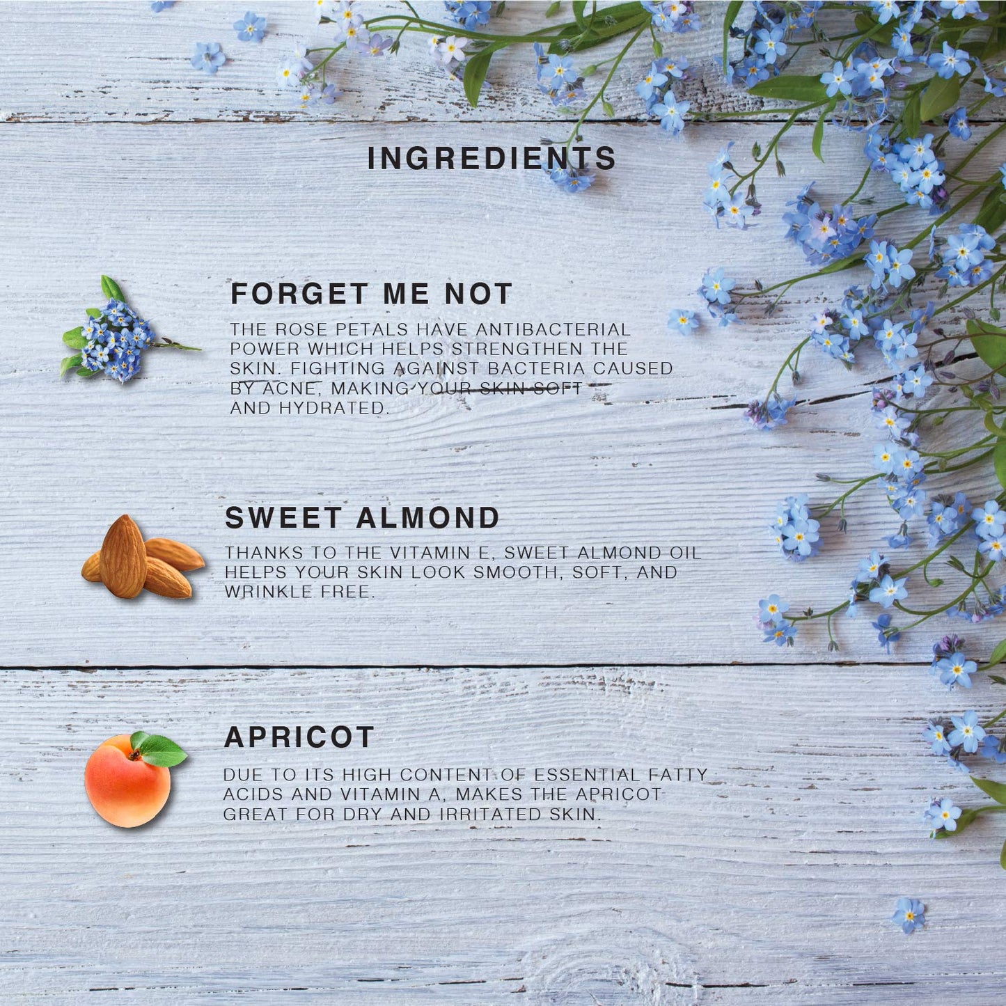 BEAUTE DE PROVENCE Multi-Use Oil for Face, Body and Hair - Forget Me Not - Organic Blend of Apricot, Vitamin E and Sweet Almond Oil Moisturizer for Dry Skin, Scalp and Nails - 4 Fl Oz