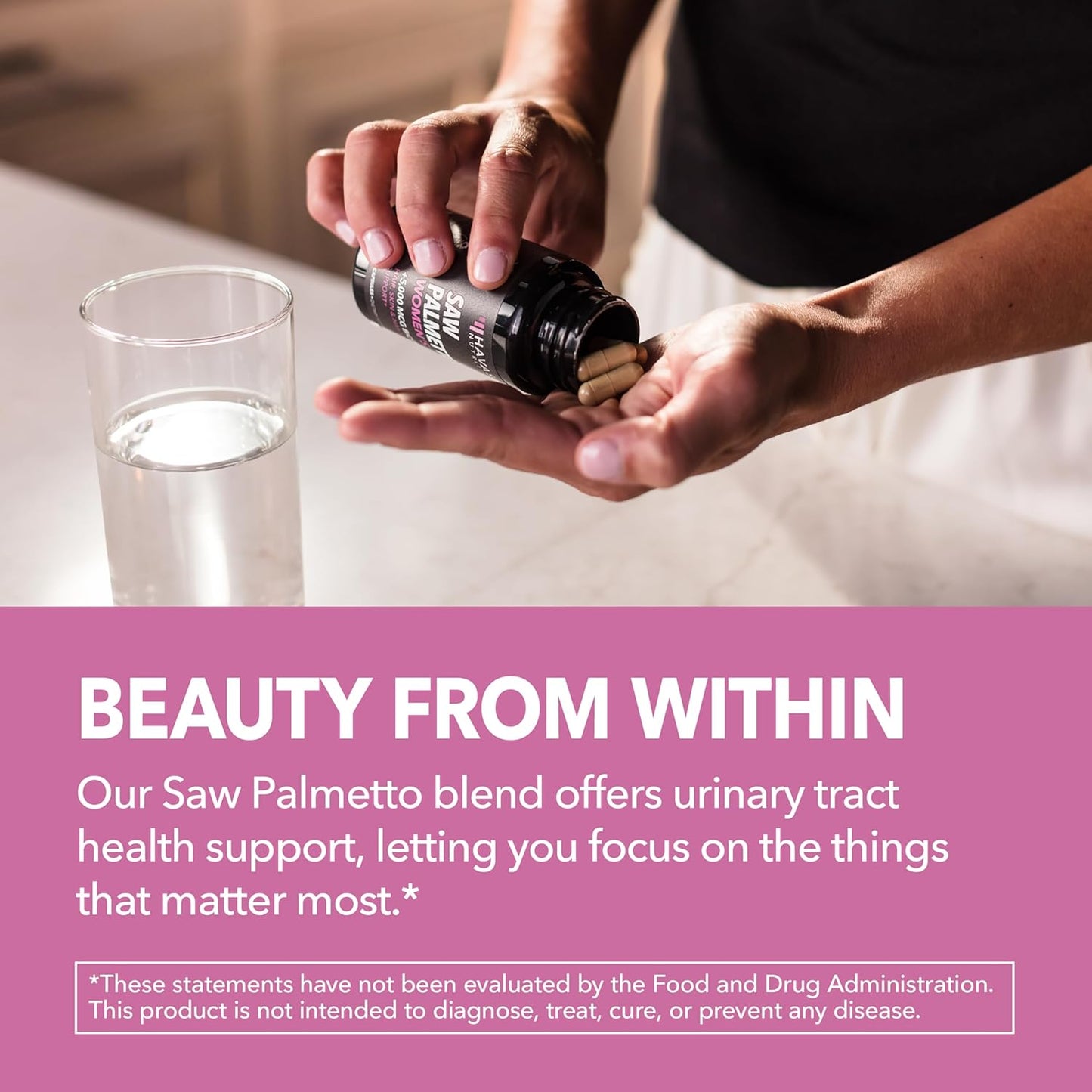 Saw Palmetto for Women with Biotin 5000mcg - Powerful DHT Blocker to Support Hair, Skin, and Nail Health - 60 Count - Vegan, Non-GMO Vitamin for Stronger, Fuller Looking Locks - 1 Month Supply