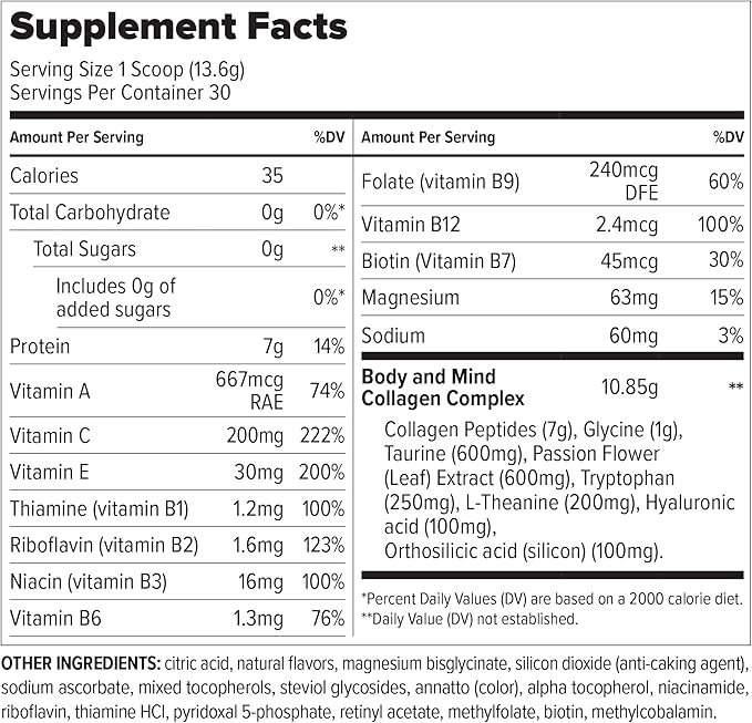 Essential Nutrition Collagen Resilience - Hydrolyzed Collagen Peptides Powder with Hyaluronic Acid, Silicon, Amino-Acids & Passion Flower Extract - Passion Fruit - 14.3 oz (30 Servings)