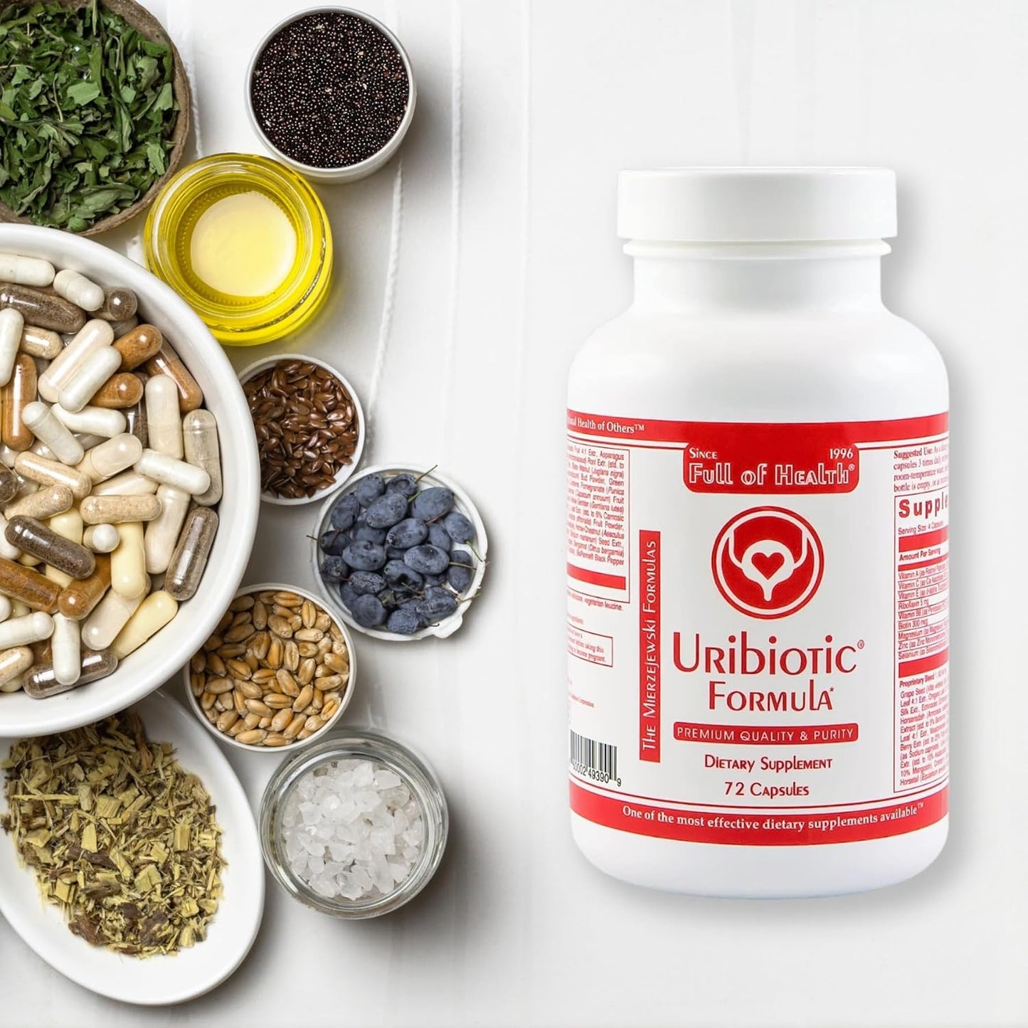 Uribiotic Formula [72 Capsules] Since 2003 – Advanced Support for Urinary Bladder, Prostate & Kidney Health | Dietary Supplement | 60 Quality Ingredients