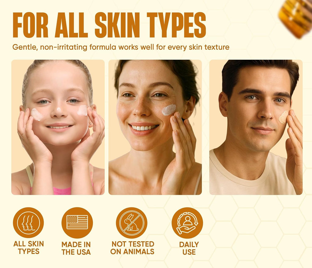 Beef Tallow for Skin with Honey - Grass Fed Beef Tallow for Face Wrinkles - Hydrating Cream Face and Body Moisturizer with Raw Honey and Olive Oil for Dry Skin, Hands, Feet - 4.4 oz