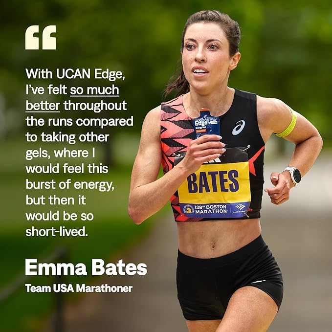 UCAN Edge Energy Gel Shots, Vanilla Latte + Caffeine (12, 2 Ounce Packets) for Running, Training, Workouts, Fitness, Cycling, Crossfit | Sugar-Free, Vegan, & Keto Friendly Energy