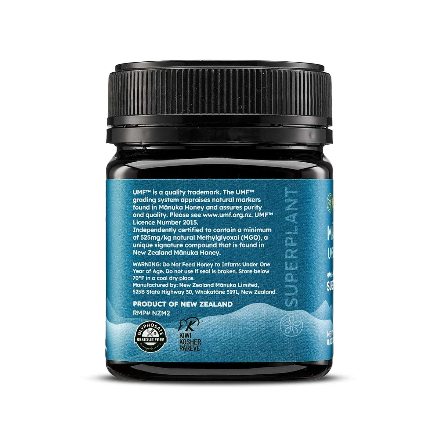 Melora Raw Manuka Honey from New Zealand | UMF 15+ | MGO 525+ | 8.8 Oz Jar | Safe for Skin Care | Edible & Healthy Sugar Alternative | Traceable from Hive to Hand Manuka Honey