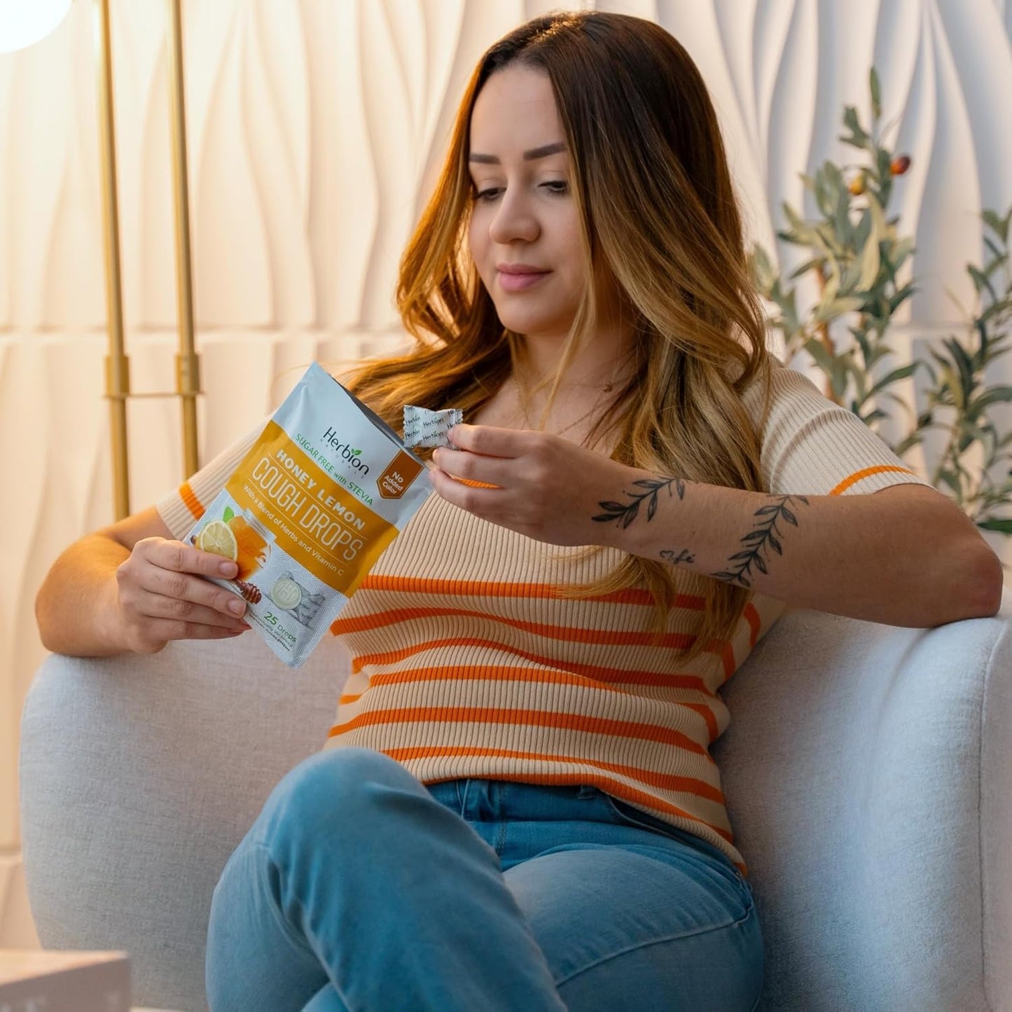 HERBION Naturals Cough Drops, Sugar-Free with Stevia, Dietary Supplement, Soothes Cough, for Adults & Children Over 6 Years, 25 Drops Each (18 Count (Pack of 1), Honey Lemon)