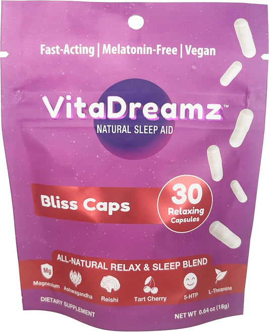Sleep Capsules | Refreshed Morning & Restful Sleep with Ashwagandha & Tart Cherry | Bliss Berry Sleep Capsules for Kids, Adult, Men & Women - 30 Count