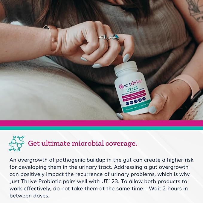 Just Thrive UT123 - Supports Urinary Tract Health for Women - Made with Cranberry, 60 Capsules