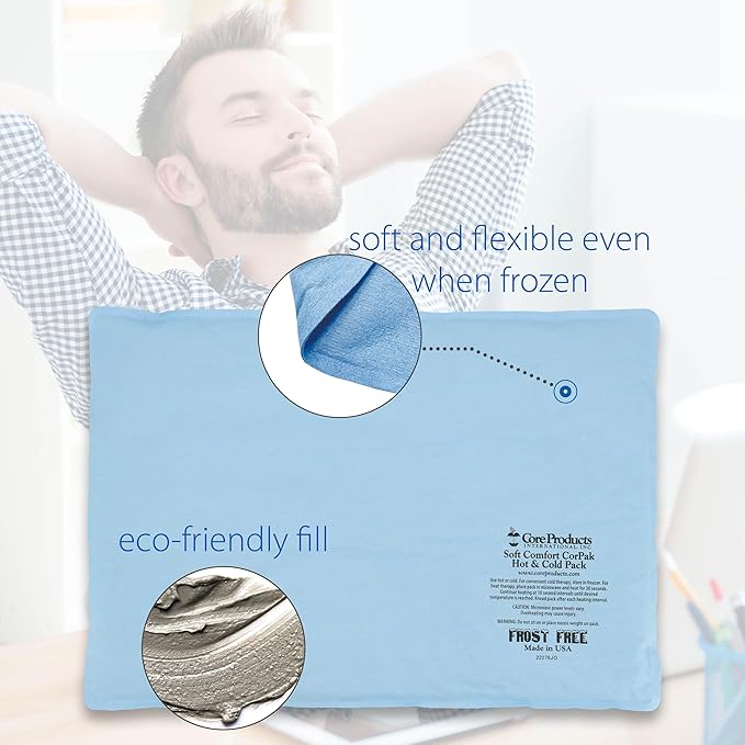 Core Products Soft Comfort CorPak – Reusable Hot & Cold Therapy Pack, Ice Pack for Injuries, No-Frost Compress for Muscle, Back & Joint Pain Relief – 12.5" x 18.5", Made in USA