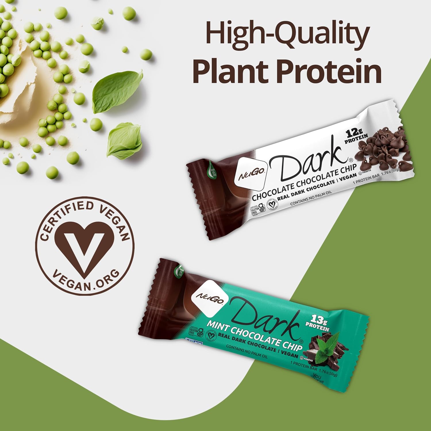 NuGo Dark Variety - Pretzel w/Sea Salt 12 bars & New! Chocolate Almond w/Sea Salt 12 bars, 12g Protein Bar, Vegan, Gluten Free, Non-GMO, Kosher Pareve, 24 count