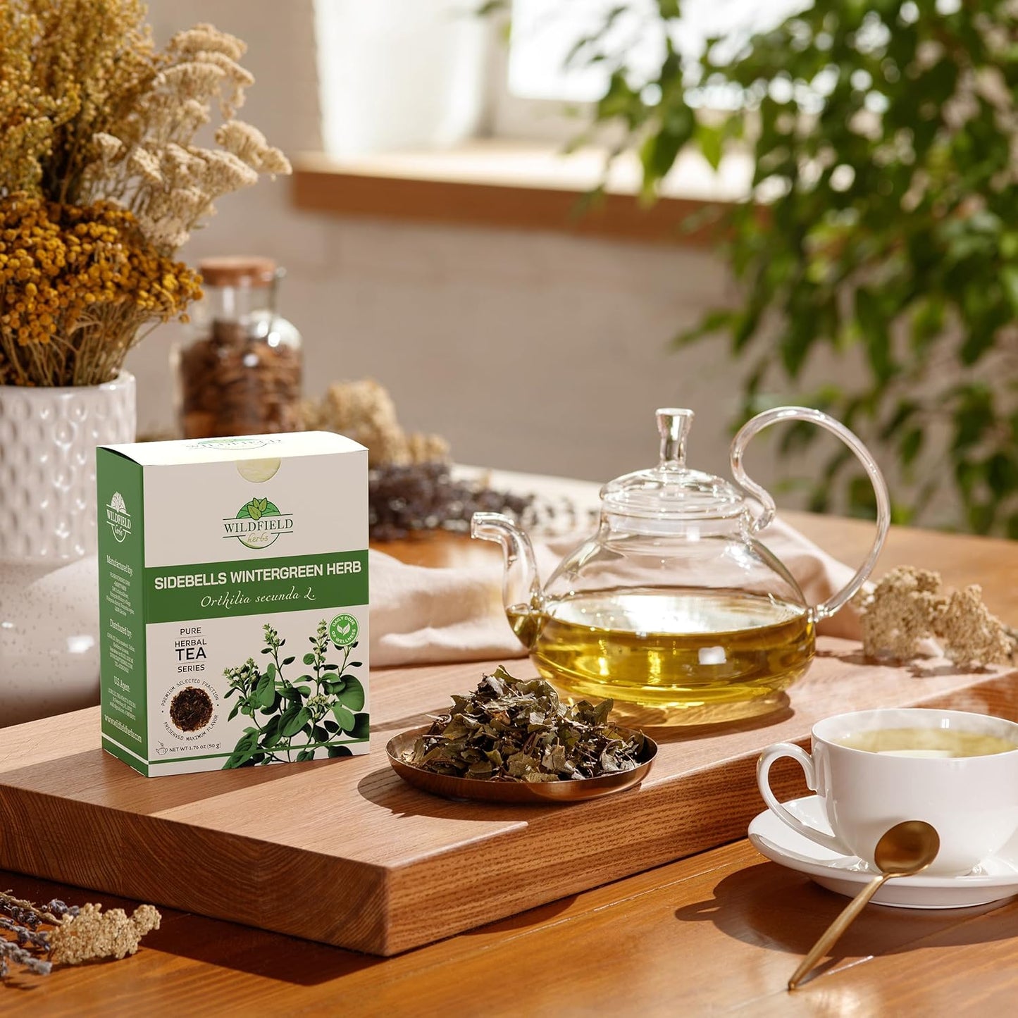 1.8 oz. Dried Cut Sidebells Wintergreen Herb Tea (Orthilia Secunda) - 50 g One-Sided Wintergreen Herbal Tea Orthilia (Peralito)