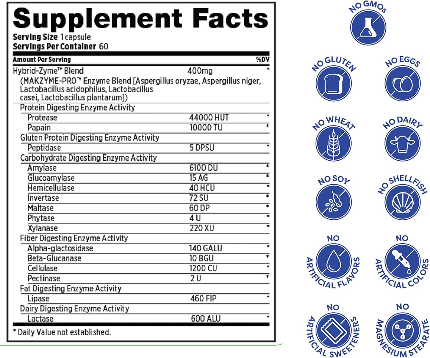 Probulin Daily Digestive Enzymes - Plant-Based Enzymes to Support Digestive Comfort, 60 Vegan Capsules