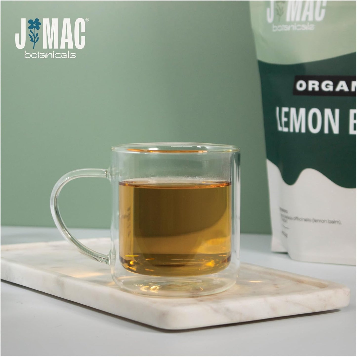 J Mac Botanicals Organic Lemon Balm (4 oz), Loose Leaf Tea, Dried Lemon Balm Tea, herbal Infusion, Lemon balm leaves, melissa officinalis tea, Certified USDA Organic